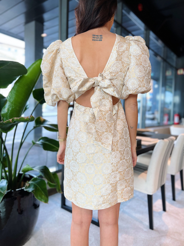Brocade Open Back Dress - Vintage  - Image 2
