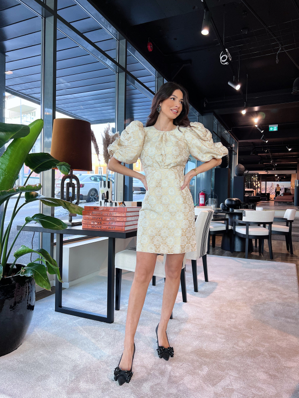 Brocade Open Back Dress - Vintage  - Image 6