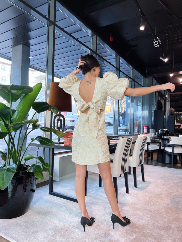 Brocade Open Back Dress - Vintage  - Image 8