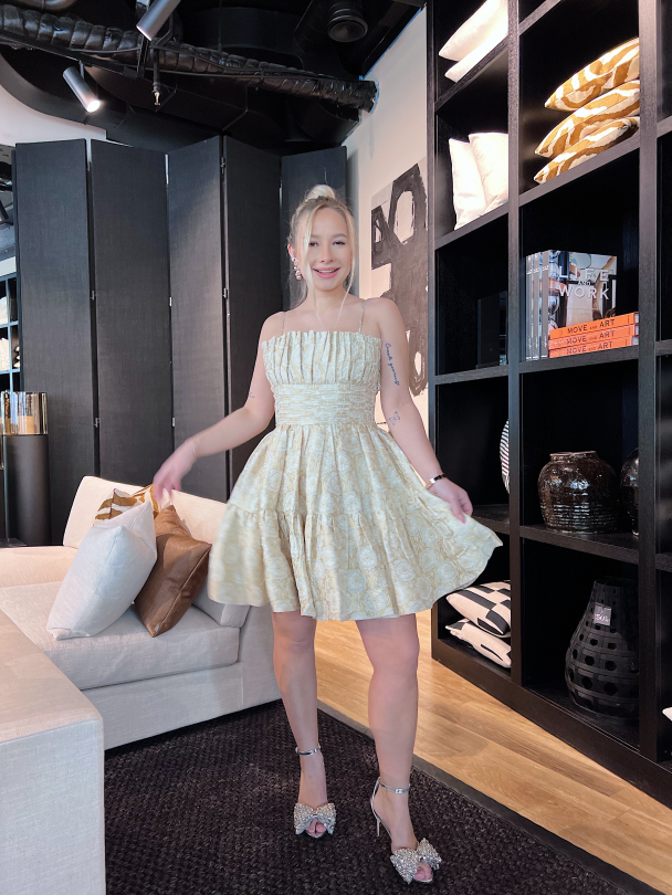 Brocade Strap Dress - Vintage - Image 2