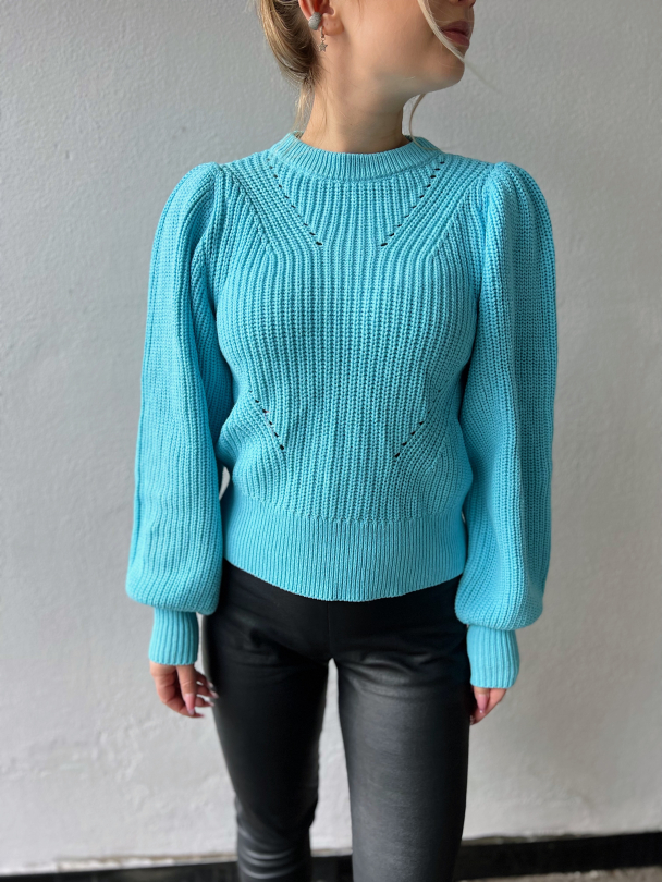 Matello Knit Pullover - Blue Topz - Image 1
