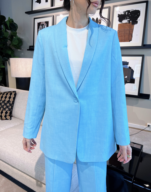 Komio 7/8 Slit Blazer - Blue Topaz - Image 1