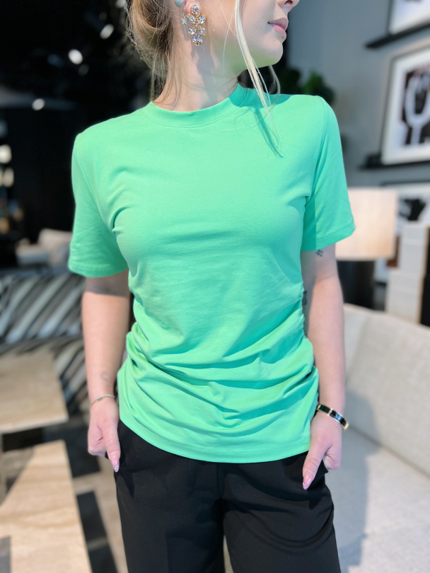 Chloe 2/4 Gathered Top - Green  - Image 1