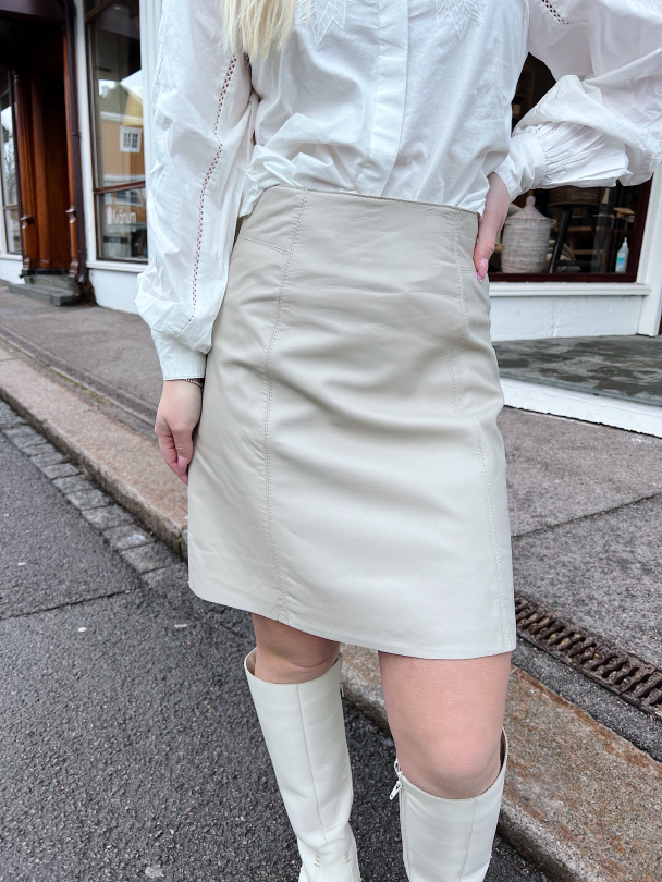 Ibi Leather Skirt - feather Gray - Image 1