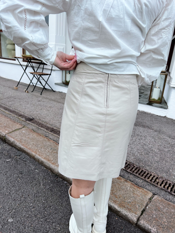Ibi Leather Skirt - feather Gray - Image 2