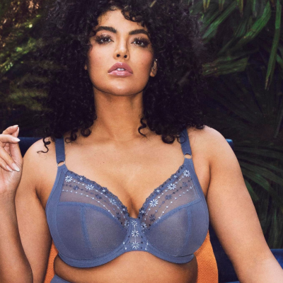 Matilda plunge bra, denim daisy