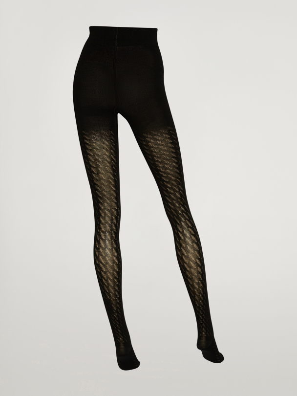 Merino Jacquard Tights, black - Image 6
