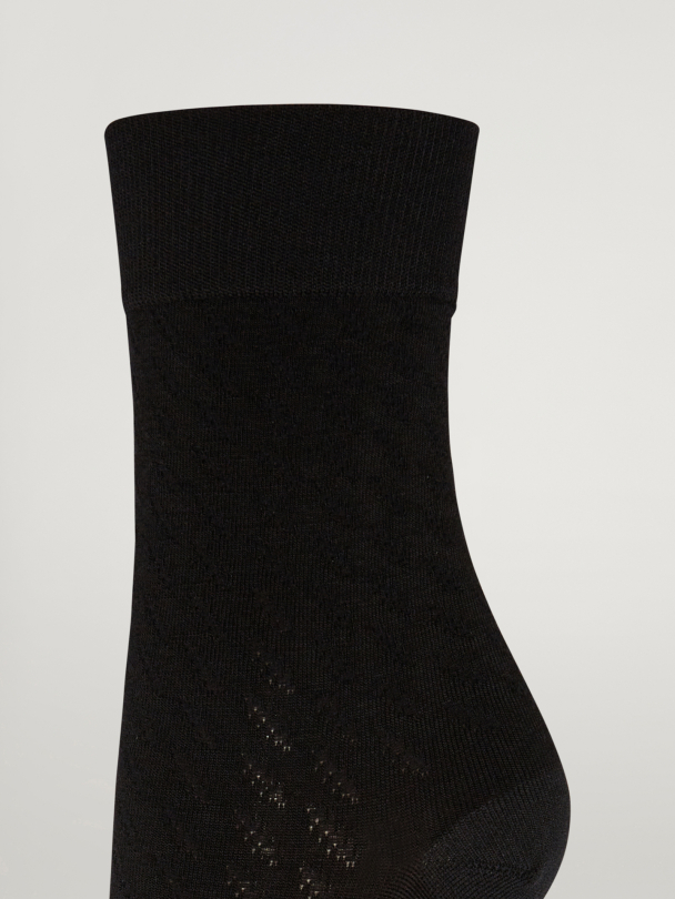Merino Jacquard Socks, black - Image 5