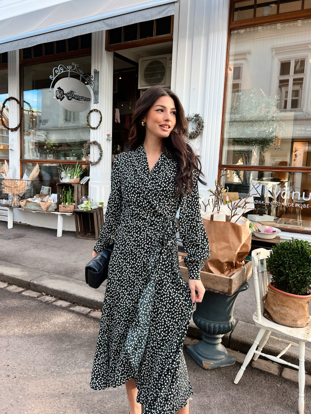 Ditsy V Neck Wrap Dress - AOP Ditsy - Image 9