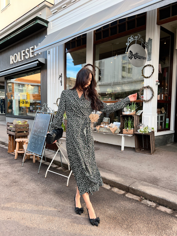 Ditsy V Neck Wrap Dress - AOP Ditsy - Image 11