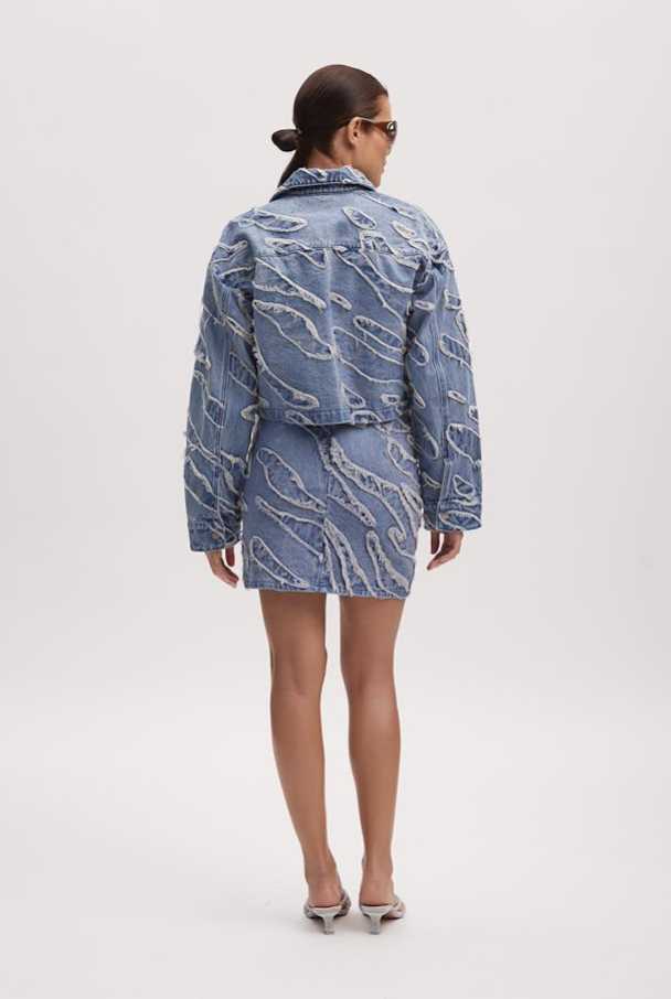 Larisa Mini Skirt - Frayered Denim  - Image 2