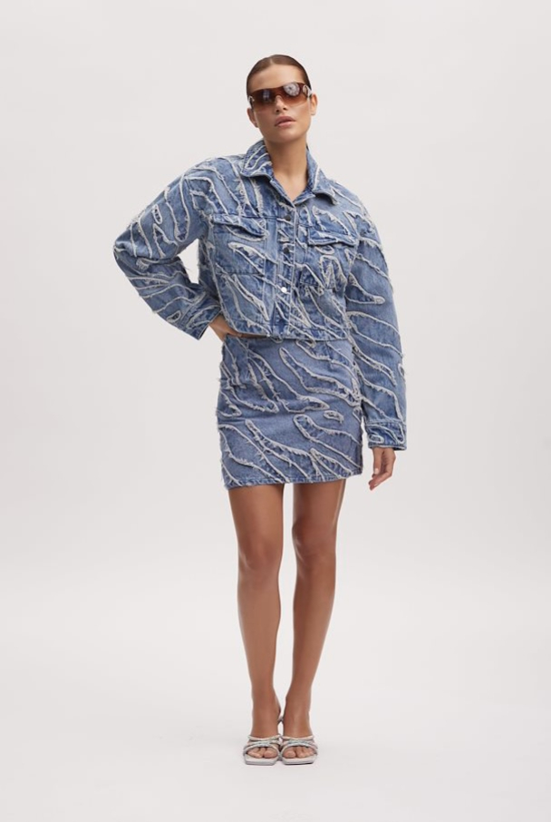 Larisa Mini Skirt - Frayered Denim  - Image 3