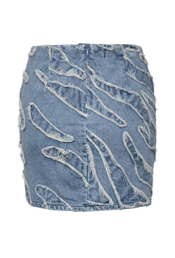 Larisa Mini Skirt - Frayered Denim  - Image 4