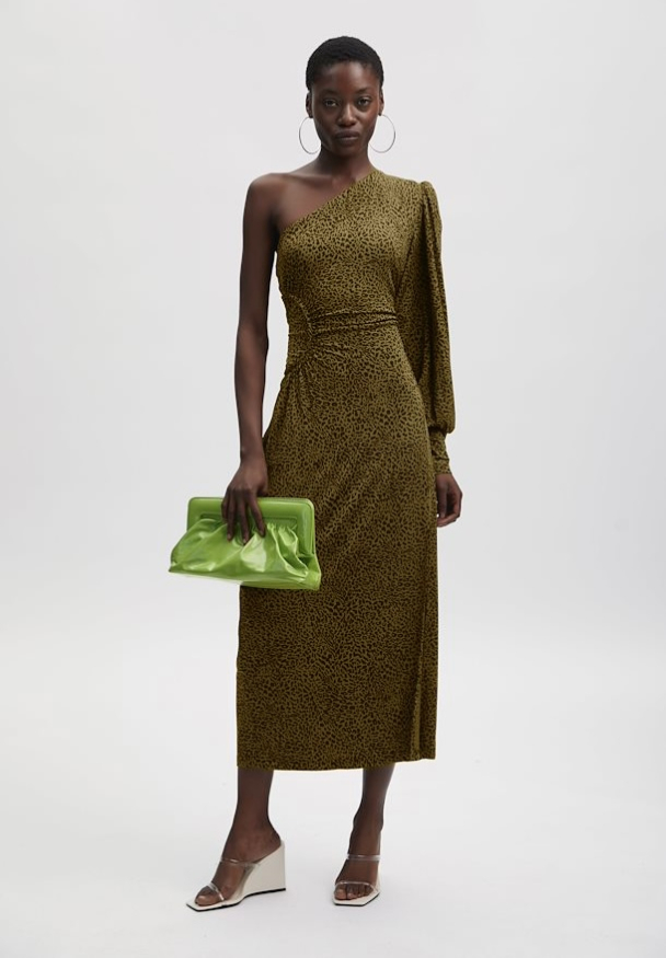 Velda Midi Patent Clutch - Dark Citron - Image 4