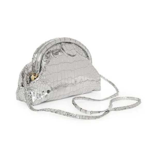 Chai Clutch - Silver Croco  - Image 3