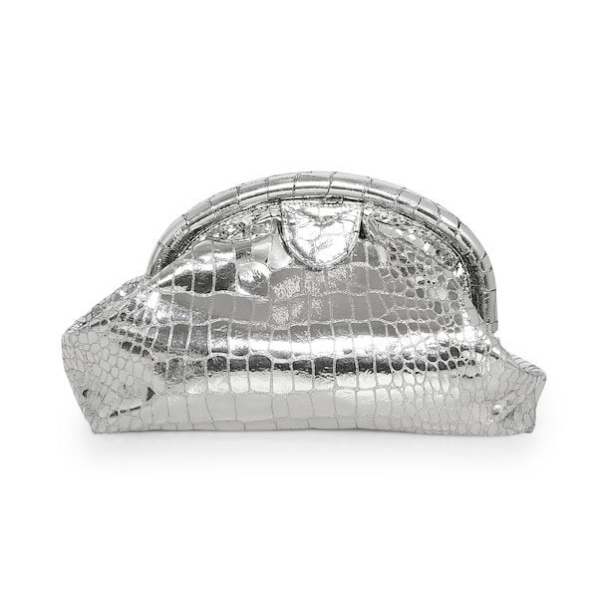 Chai Clutch - Silver Croco  - Image 5