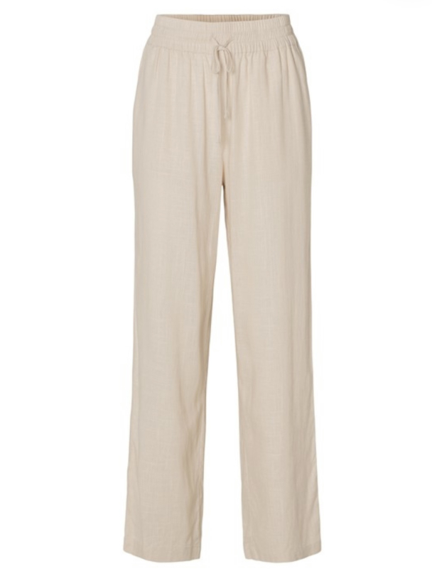 Viva - Gulia Long Linen Pant - Sandshell - Image 2