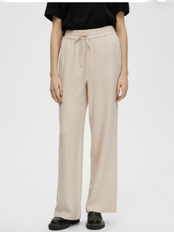 Viva - Gulia Long Linen Pant - Sandshell - Image 3