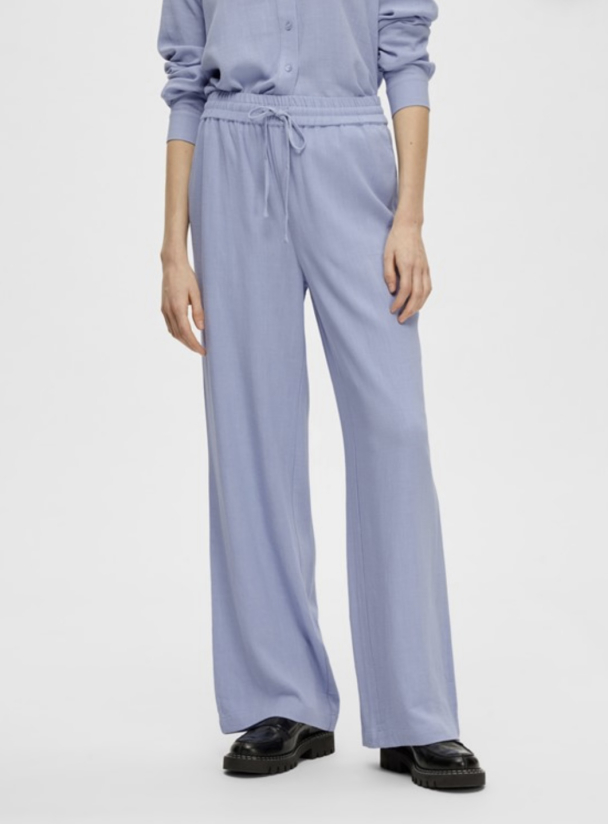 Viva - Gulia Long Linen Pant - Blue Heron - Image 2
