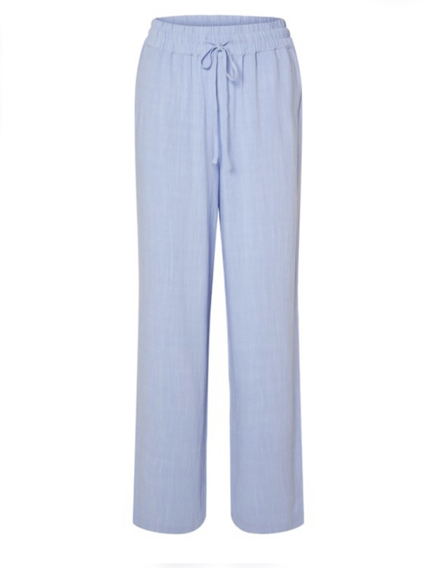 Viva - Gulia Long Linen Pant - Blue Heron - Image 3