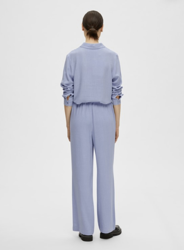 Viva - Gulia Long Linen Pant - Blue Heron - Image 4