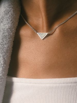 Martini Necklace Aqua Silver