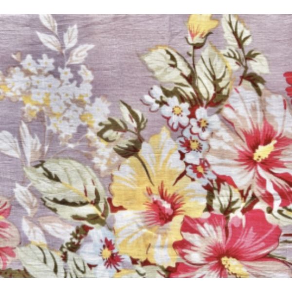 Cotton Slub Midi Dress - Vintage Wallpaper 
