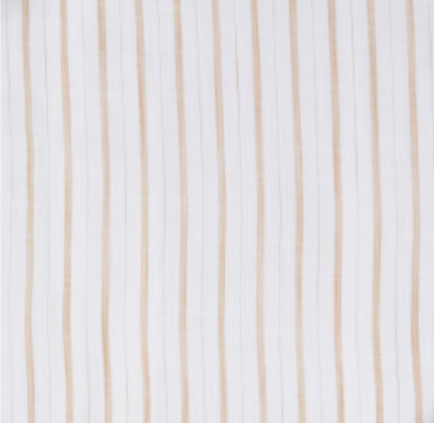 Cotton Slub Midi Dress - Beige Stripe  - Image 2