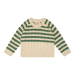 Petit Piao - Strikkegenser, Spring Green/Offwhite