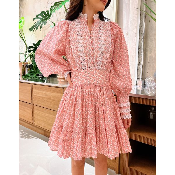 Cotton Slub Mini Dress – Petite Pink 