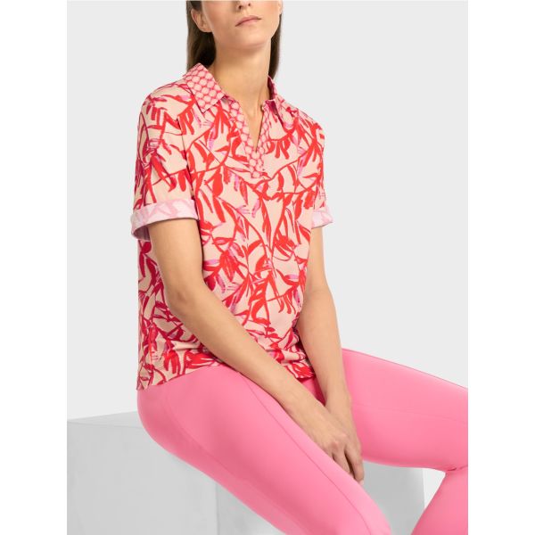 Polo Shirt UC 53.03 J51 | Poloskjorte med mønsterkontrast på krage og byste fra Marccain