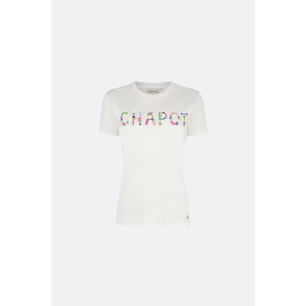 Flower t-shirt Chapot | Cream white t-shirt fra Fabienne Chapot