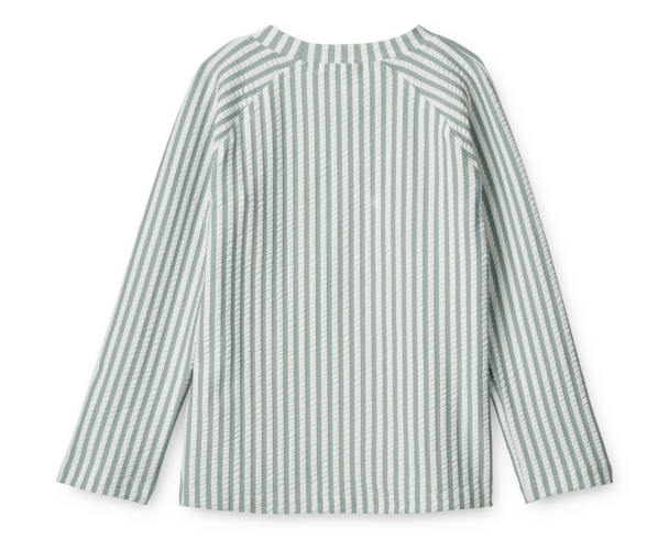 Noah Swim Tee Seersucker - Stripe Sea Blue/White - Image 2