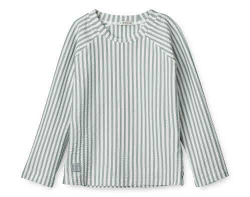 Liewood | Noah Swim Tee Seersucker - Stripe Sea Blue/White