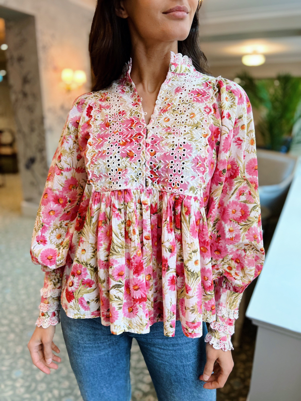 Cotton Slub Blouse - Daisy Garden  - Image 1
