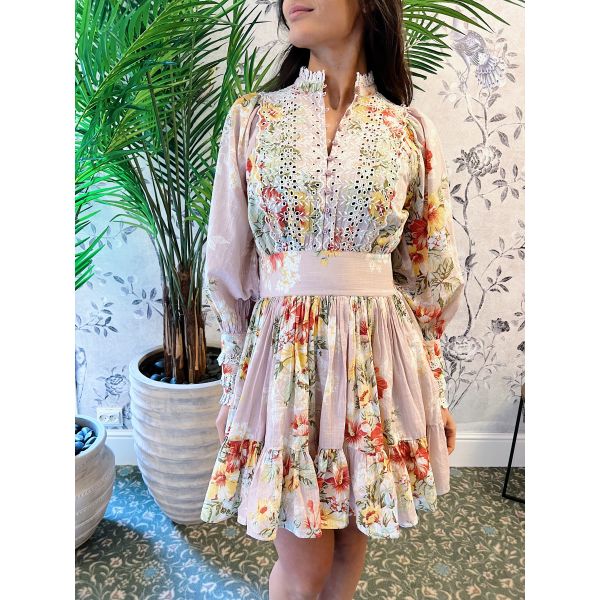 Cotton Slub Mini Dress – Vintage Wallpaper 