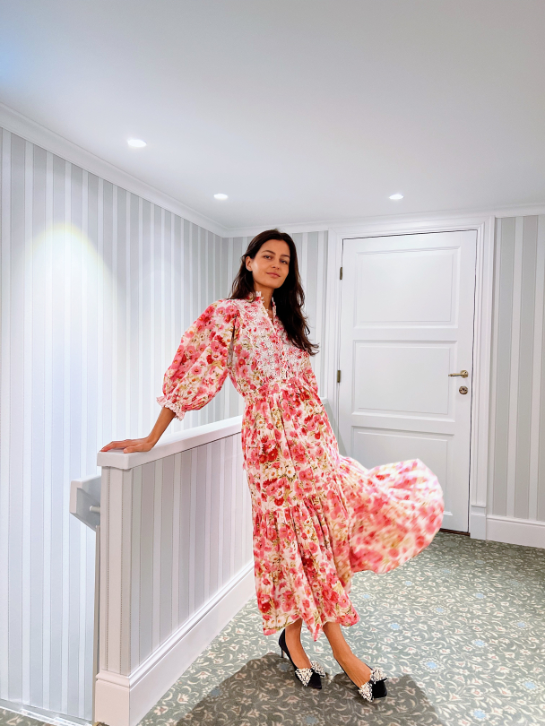 Cotton Slub Midi Dress - Daisy Garden  - Image 3