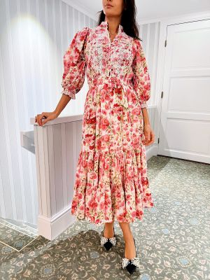 Cotton Slub Midi Dress - Daisy Garden 