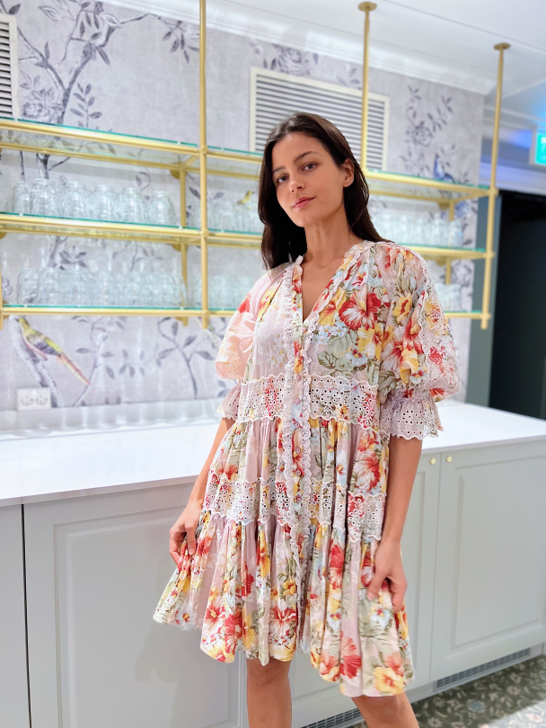 Cotton Slub Relaxed Dress - Vintage Wallpaper  - Image 4