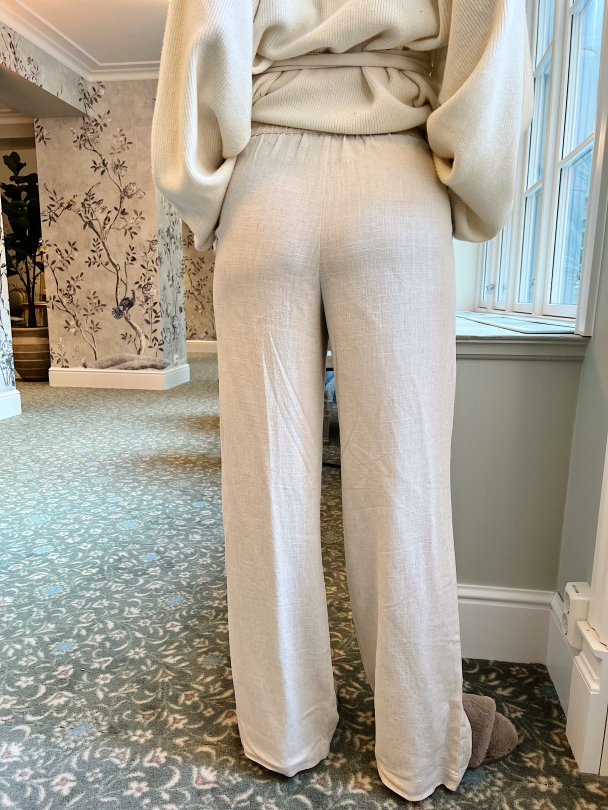 Viva - Gulia Long Linen Pant - Sandshell - Image 5