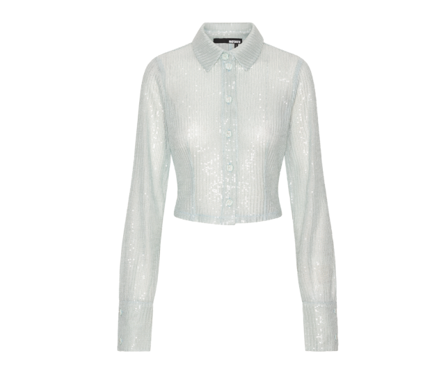 Transparent Sequins Fitted Shirt - Image 2