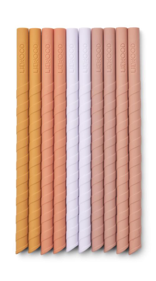 Liewood | Timoti Sugerør Silikon 10-pk - Yellow Mellow Multi Mix
