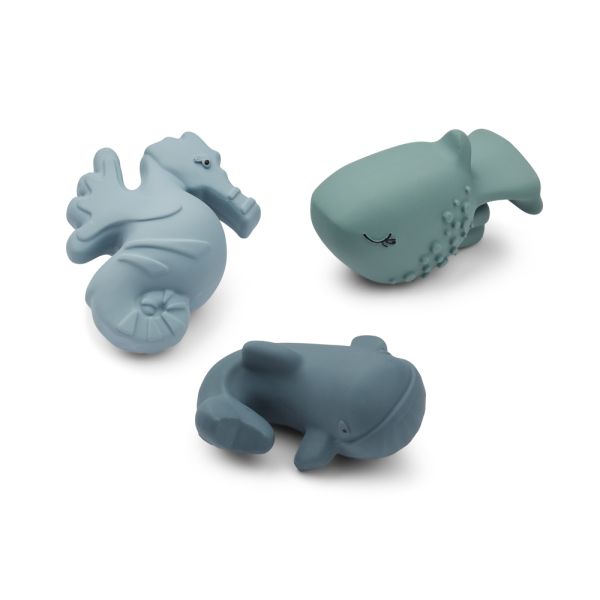 LIEWOOD - NORI BATH TOYS 3-PK WHALE BLUE MIX