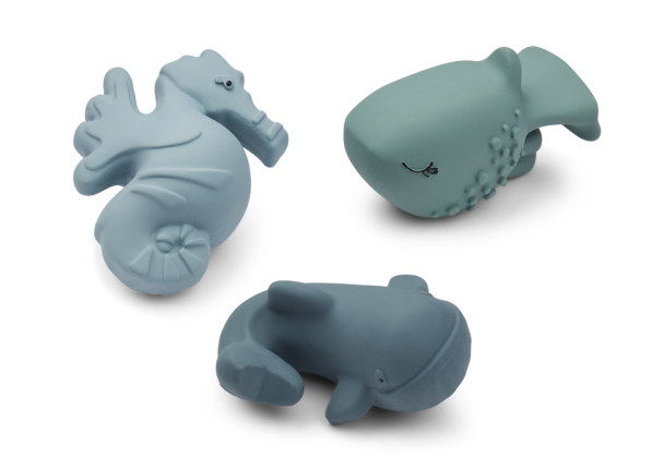 Nori Bath Toys 3-pk - Whale Blue Mix