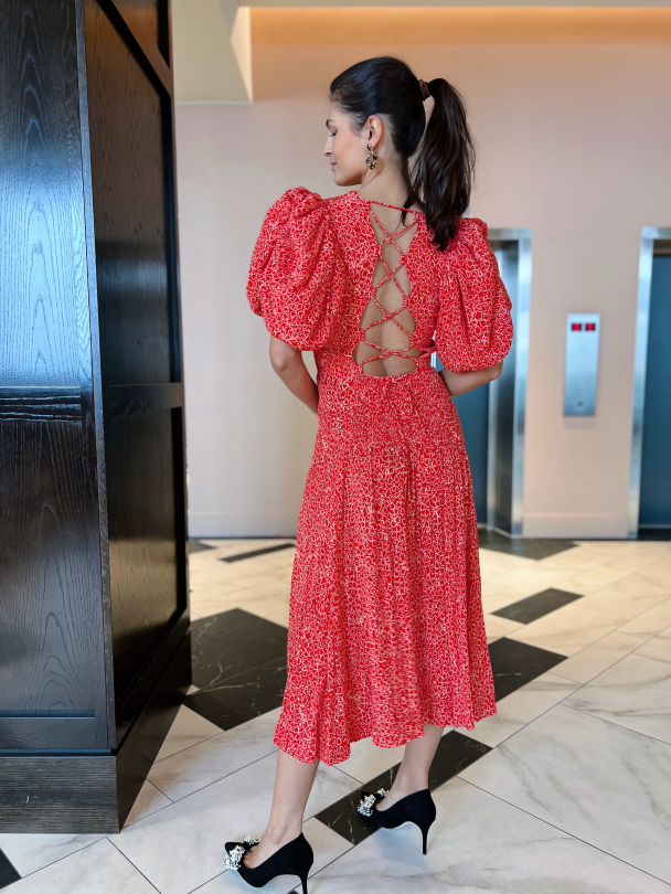 Fine Jacquard Tied Dress - Image 3