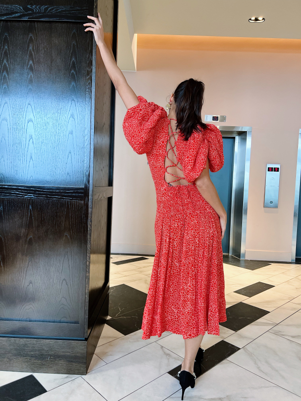 Fine Jacquard Tied Dress - Image 7
