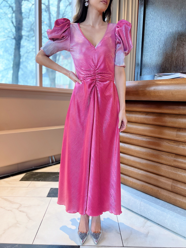 Gradient Plissê Dress - Image 1