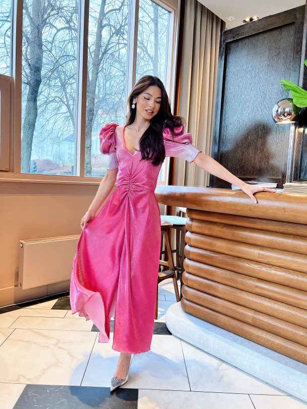 Gradient Plissê Dress - Image 5