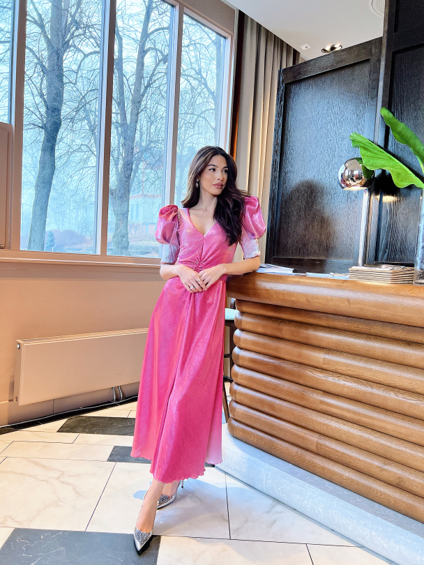 Gradient Plissê Dress - Image 8
