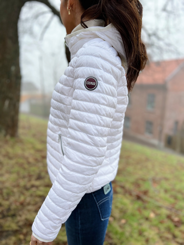 Sporty Hooded Downjacket - White  - Image 6